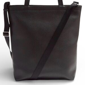 Vera Bradley Large North South Black Faux Leather Tote Bag